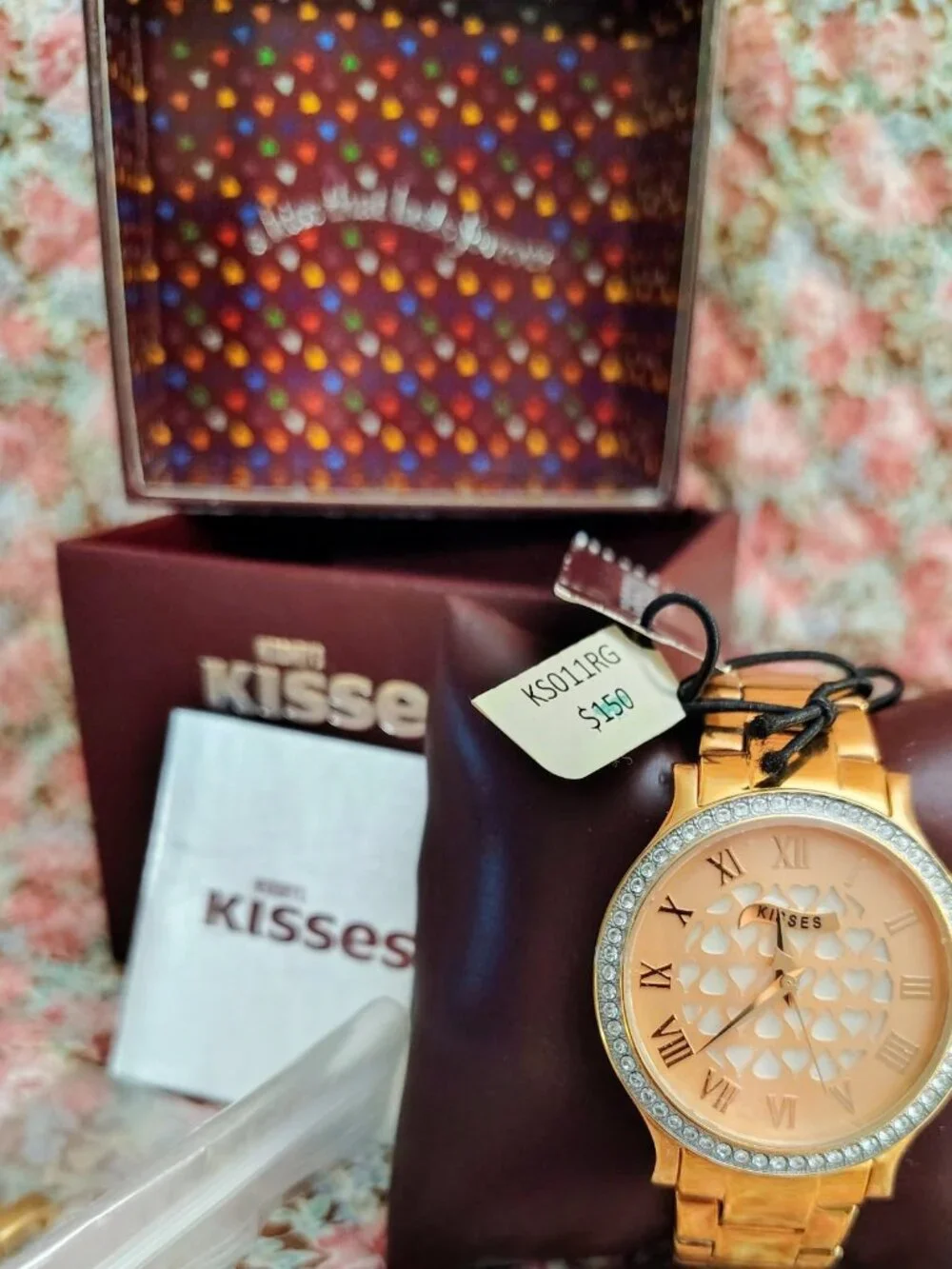 NWT NIB Hershey Kiss watch features a rose gold-toned band MSRP 150